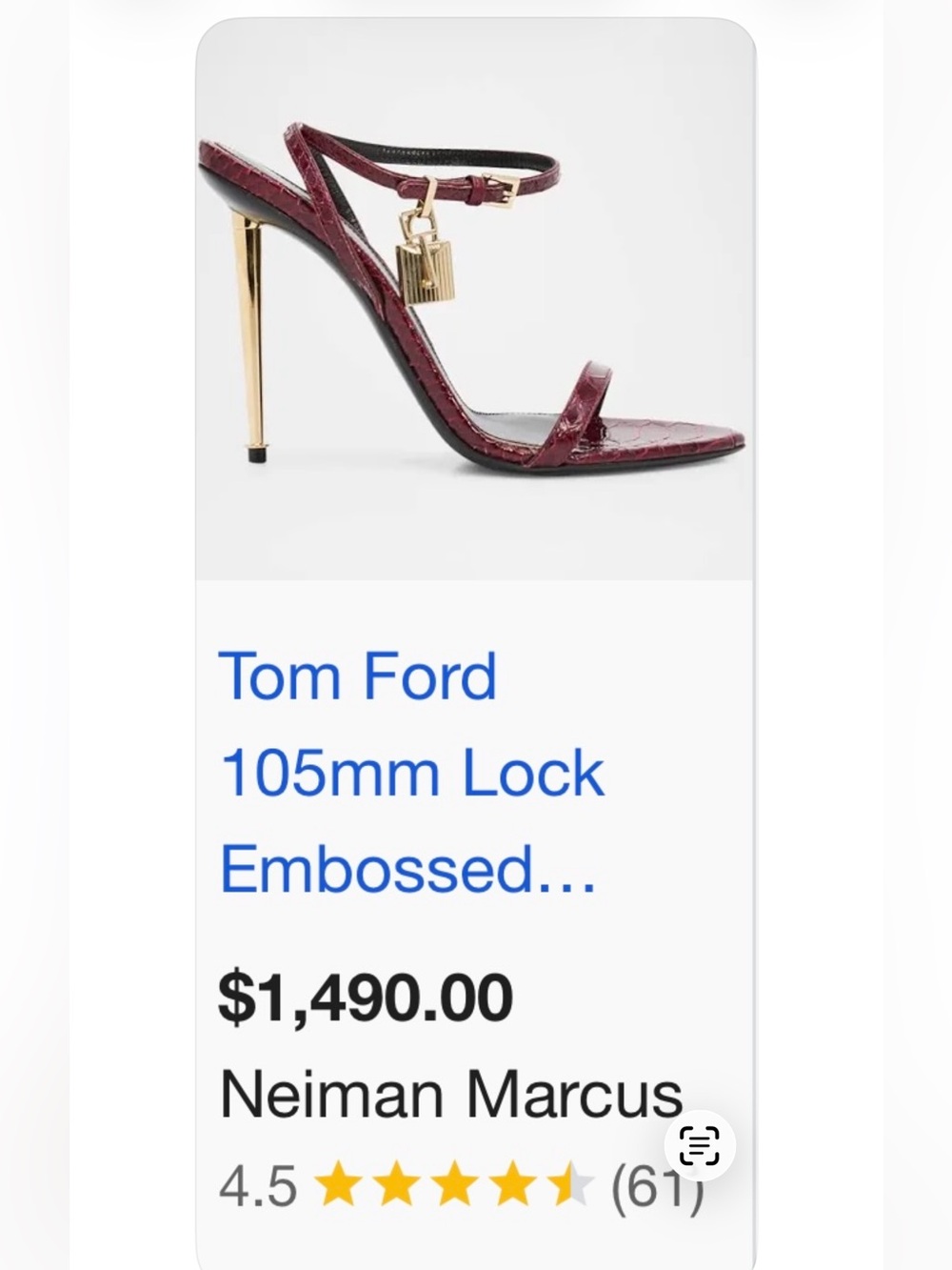 Tom Ford Padlock 105 lock cranberry leather heeled sandals sz 38.5 - Picture 17 of 17